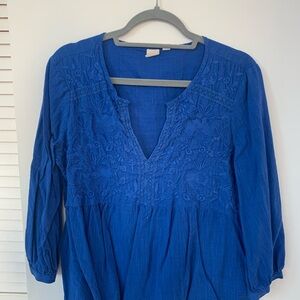 GAP Blue Relaxed Embellished Blouse